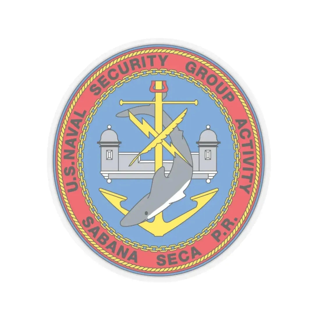 US Naval Security Group Activity Sabana Seca PR (U.S. Navy) STICKER Vinyl Kiss-Cut Decal 3 Inch Transparent - The Sticker Space