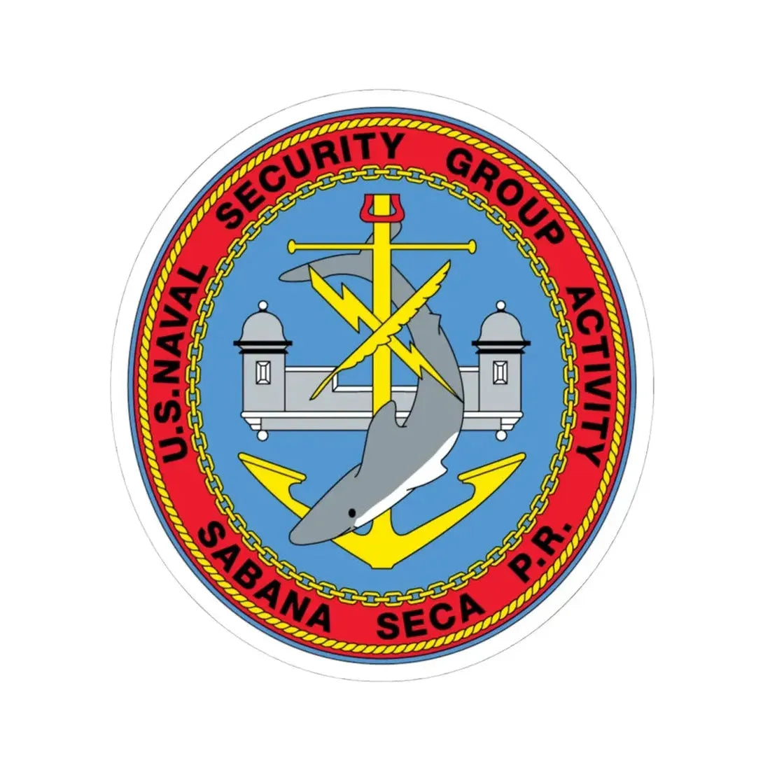 US Naval Security Group Activity Sabana Seca PR (U.S. Navy) STICKER Vinyl Kiss-Cut Decal 4 Inch White - The Sticker Space