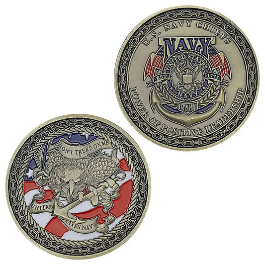 U.S. Navy Chiefs "Don't Tread on Me" Copper Plated Commemorative Coin Default Title - The Sticker Space