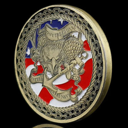 U.S. Navy Chiefs "Don't Tread on Me" Copper Plated Commemorative Coin - The Sticker Space