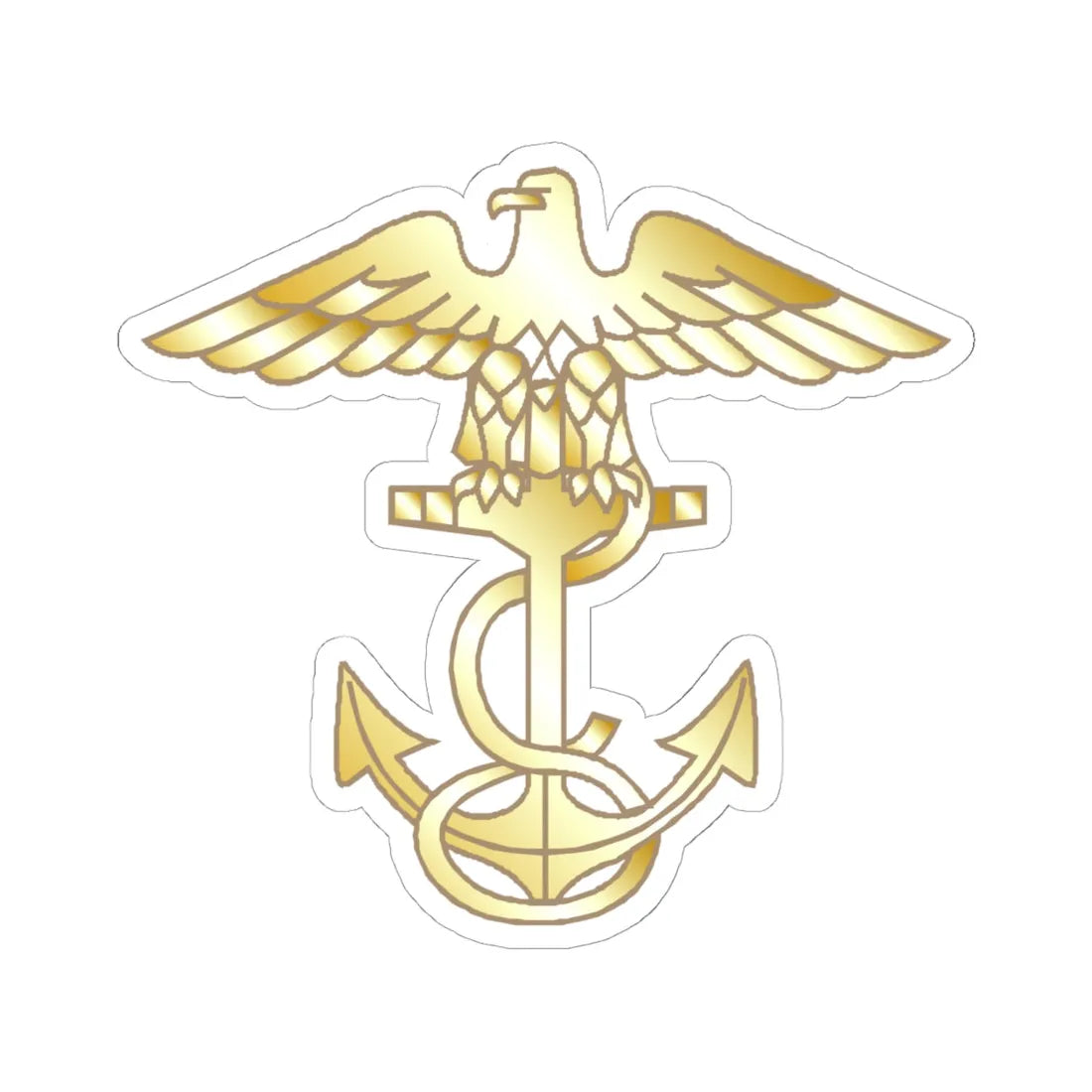 US Navy MIDN 1C insignia left (United States) (Military Rank) STICKER Vinyl Kiss-Cut Decal 6 Inch White - The Sticker Space