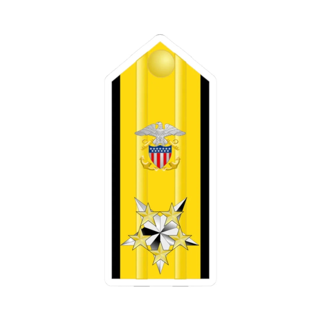 US Navy O12 shoulderboard (United States) (Military Rank) STICKER Vinyl Kiss-Cut Decal 2 Inch White - The Sticker Space