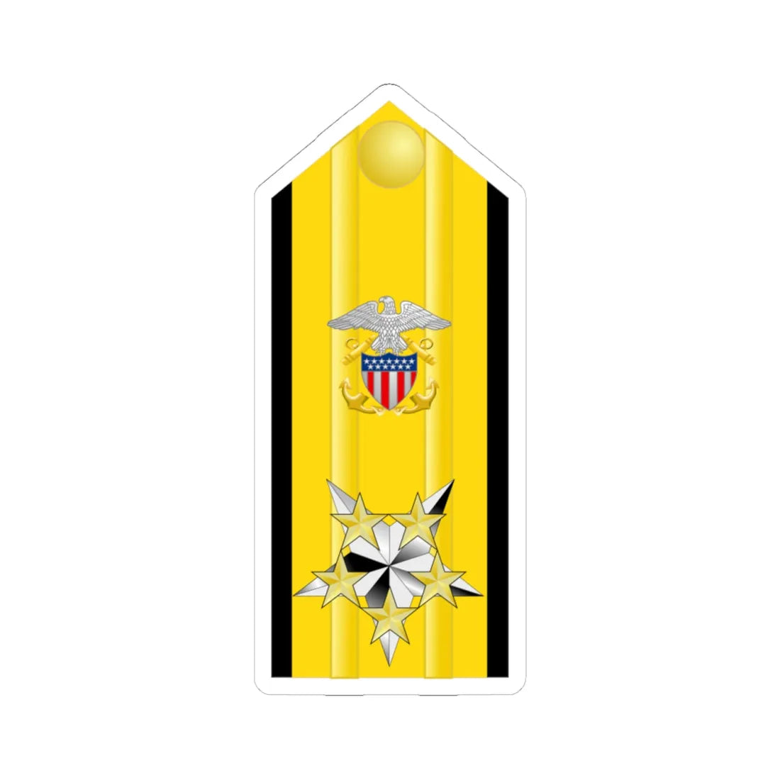 US Navy O12 shoulderboard (United States) (Military Rank) STICKER Vinyl Kiss-Cut Decal 4 Inch White - The Sticker Space