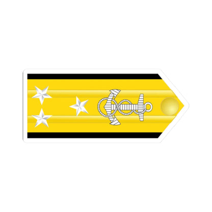 US Navy O9 shoulderboard horizontal (United States) (Military Rank) STICKER Vinyl Kiss-Cut Decal 2 Inch White - The Sticker Space