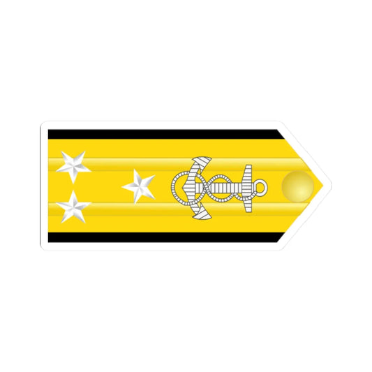 US Navy O9 shoulderboard horizontal (United States) (Military Rank) STICKER Vinyl Kiss-Cut Decal 2 Inch White - The Sticker Space