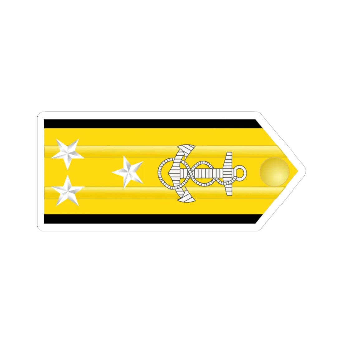 US Navy O9 shoulderboard horizontal (United States) (Military Rank) STICKER Vinyl Kiss-Cut Decal 3 Inch White - The Sticker Space