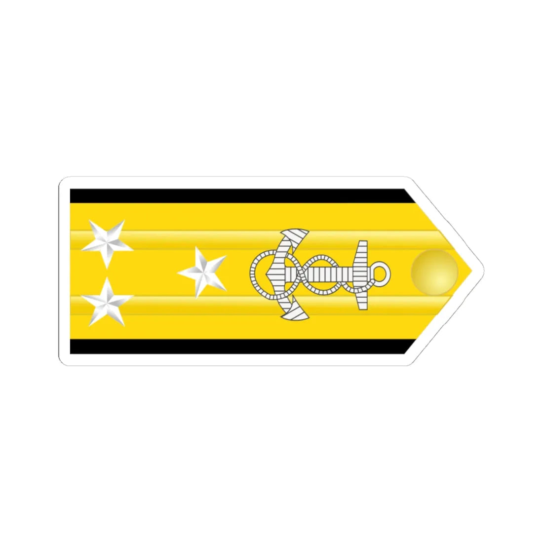 US Navy O9 shoulderboard horizontal (United States) (Military Rank) STICKER Vinyl Kiss-Cut Decal 4 Inch White - The Sticker Space