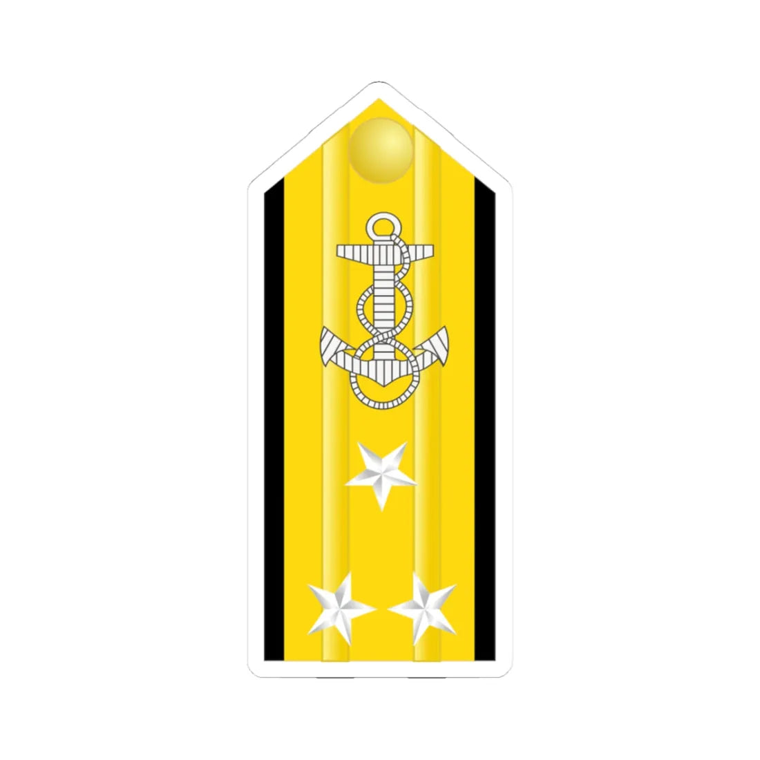 US Navy O9 shoulderboard (United States) (Military Rank) STICKER Vinyl Kiss-Cut Decal 3 Inch White - The Sticker Space