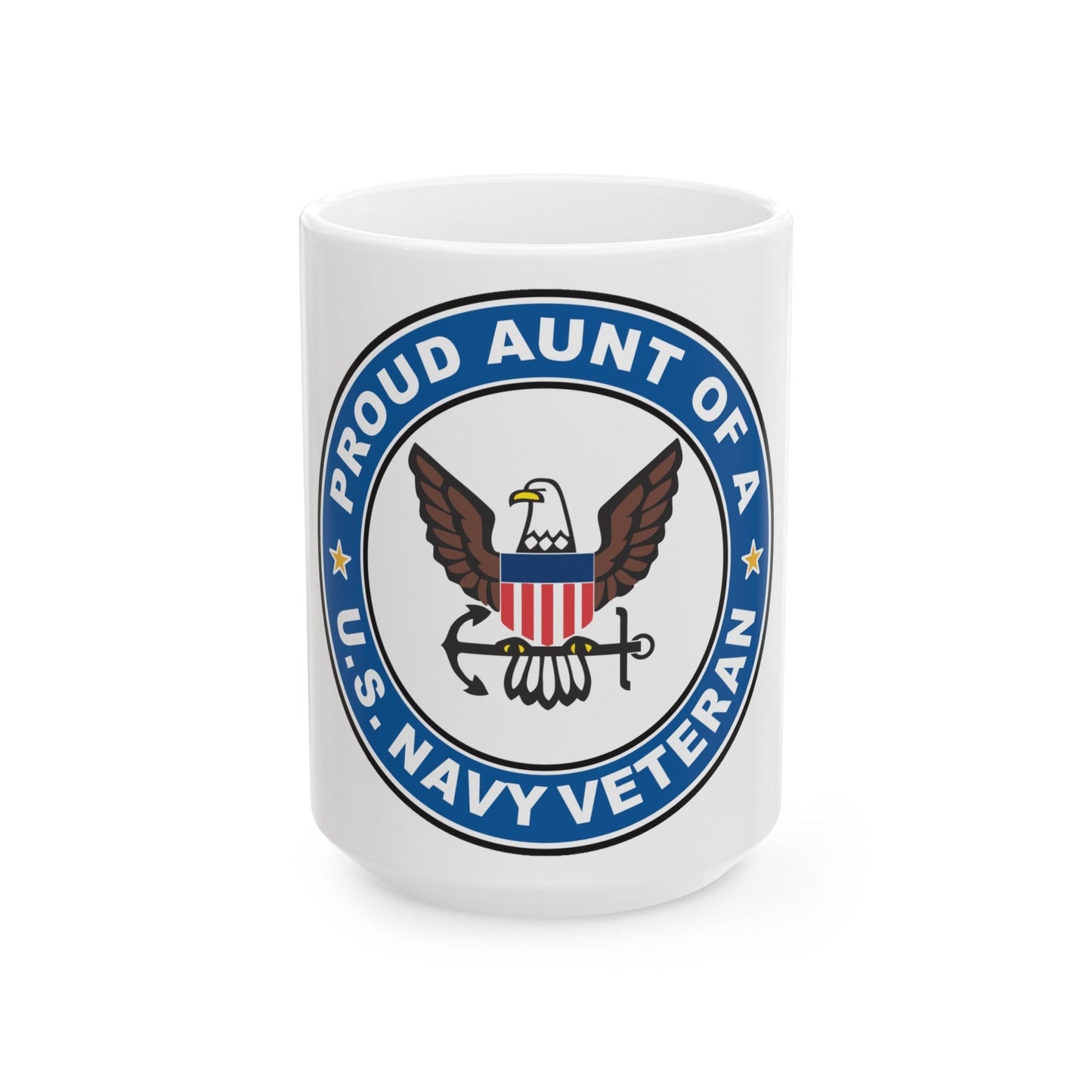 US Navy Veteran Proud Aunt (U.S. Navy) White Coffee Mug-15oz-The Sticker Space