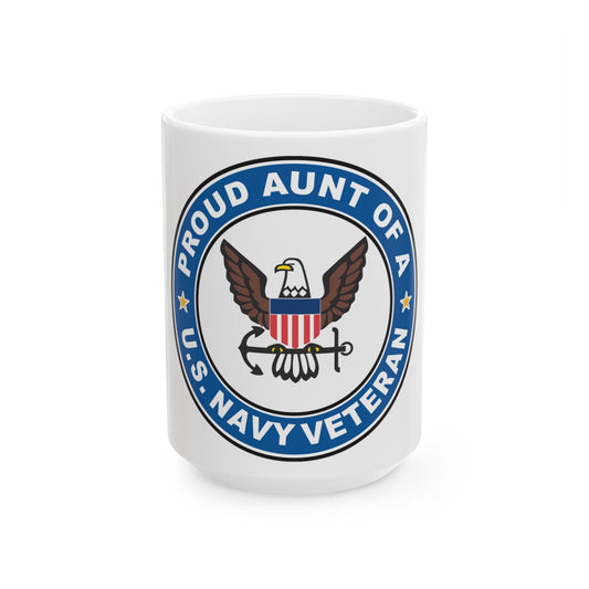 US Navy Veteran Proud Aunt (U.S. Navy) White Coffee Mug-15oz-The Sticker Space