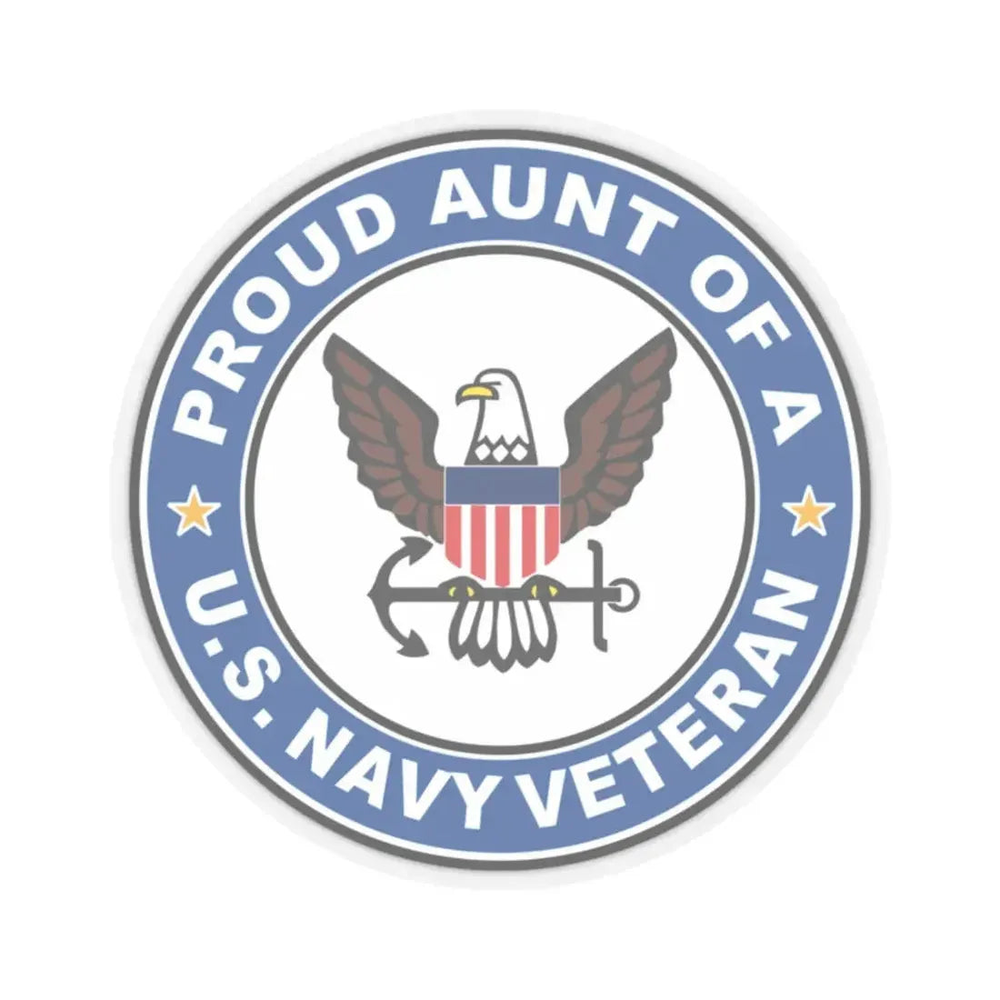 US Navy Veteran Proud Aunt (U.S. Navy) STICKER Vinyl Kiss-Cut Decal 2 Inch Transparent - The Sticker Space