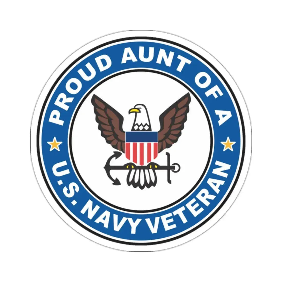 US Navy Veteran Proud Aunt (U.S. Navy) STICKER Vinyl Kiss-Cut Decal 2 Inch White - The Sticker Space