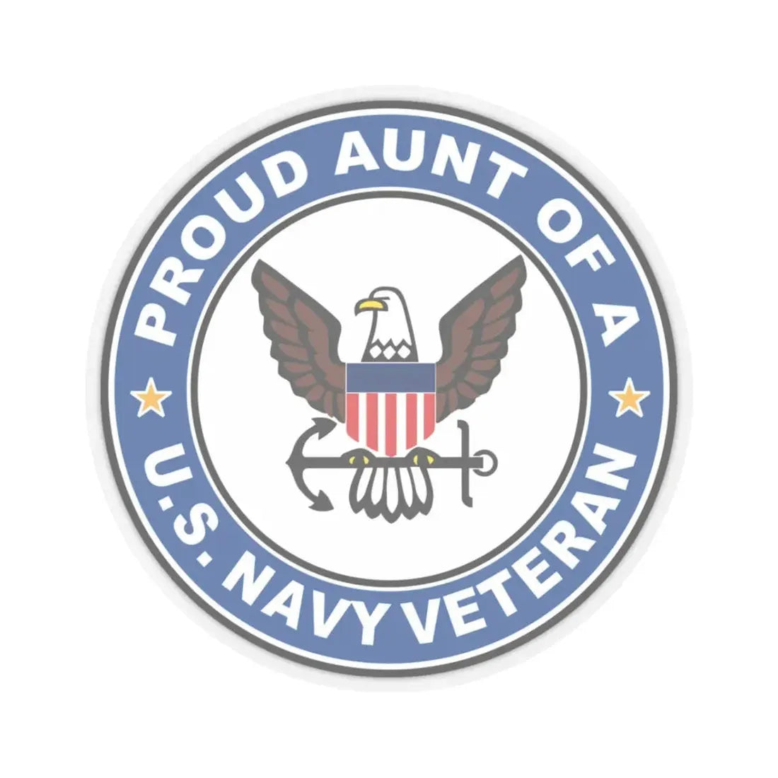 US Navy Veteran Proud Aunt (U.S. Navy) STICKER Vinyl Kiss-Cut Decal 3 Inch Transparent - The Sticker Space