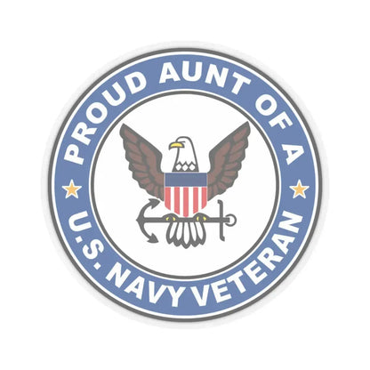 US Navy Veteran Proud Aunt (U.S. Navy) STICKER Vinyl Kiss-Cut Decal 3 Inch Transparent - The Sticker Space