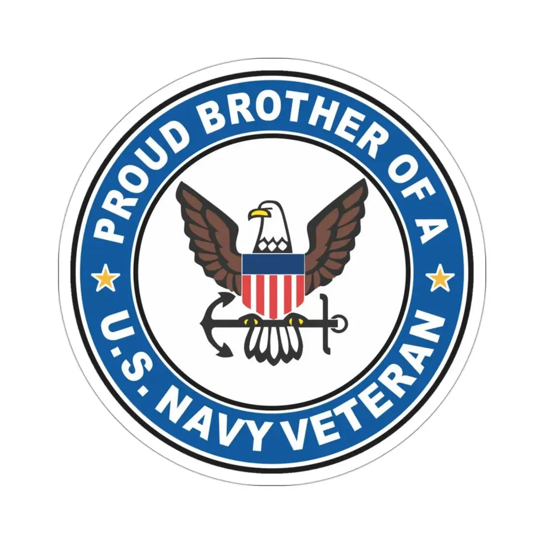 US Navy Veteran Proud Brother (U.S. Navy) STICKER Vinyl Die-Cut Decal 3 Inch - The Sticker Space