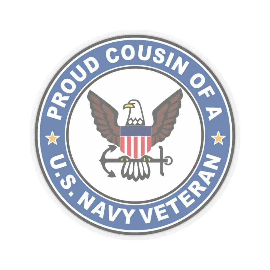 US Navy Veteran Proud Cousin (U.S. Navy) STICKER Vinyl Kiss-Cut Decal 2 Inch Transparent - The Sticker Space