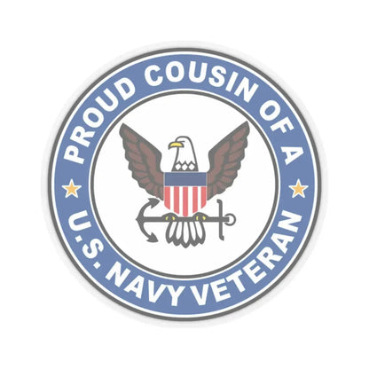 US Navy Veteran Proud Cousin (U.S. Navy) STICKER Vinyl Kiss-Cut Decal 2 Inch Transparent - The Sticker Space