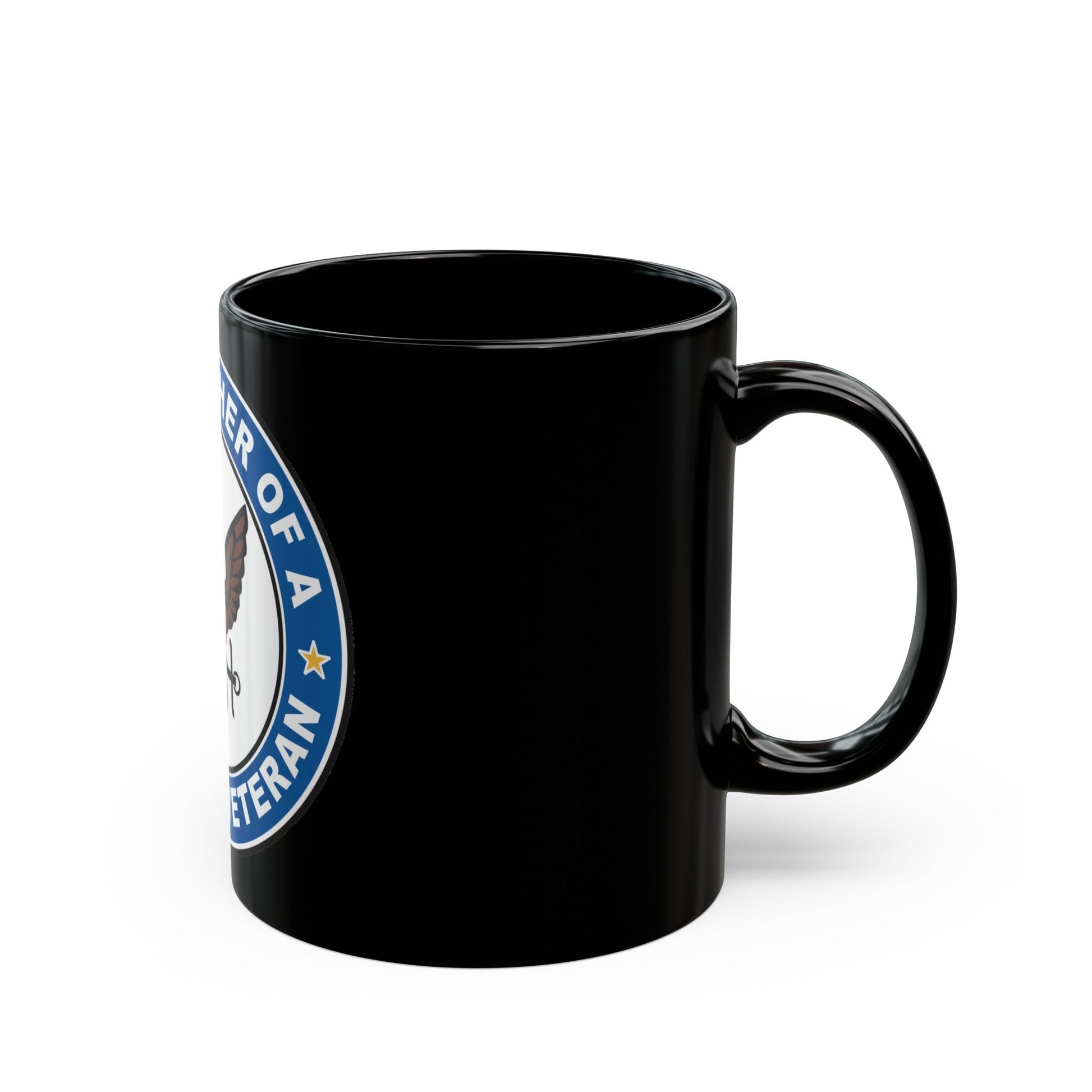 US Navy Veteran Proud Father (U.S. Navy) Black Coffee Mug-The Sticker Space