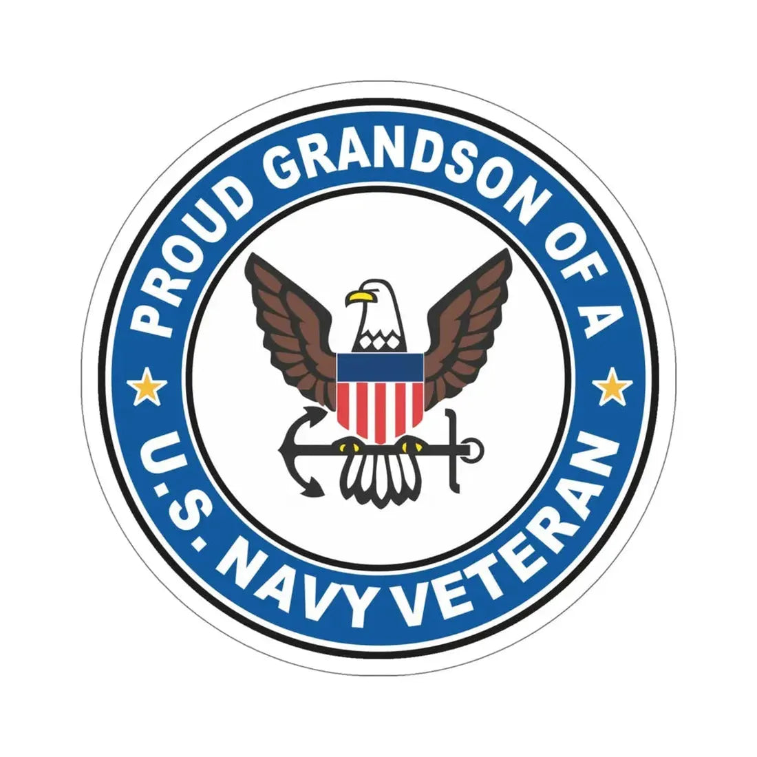 US Navy Veteran Proud Grandson (U.S. Navy) STICKER Vinyl Die-Cut Decal 6 Inch - The Sticker Space