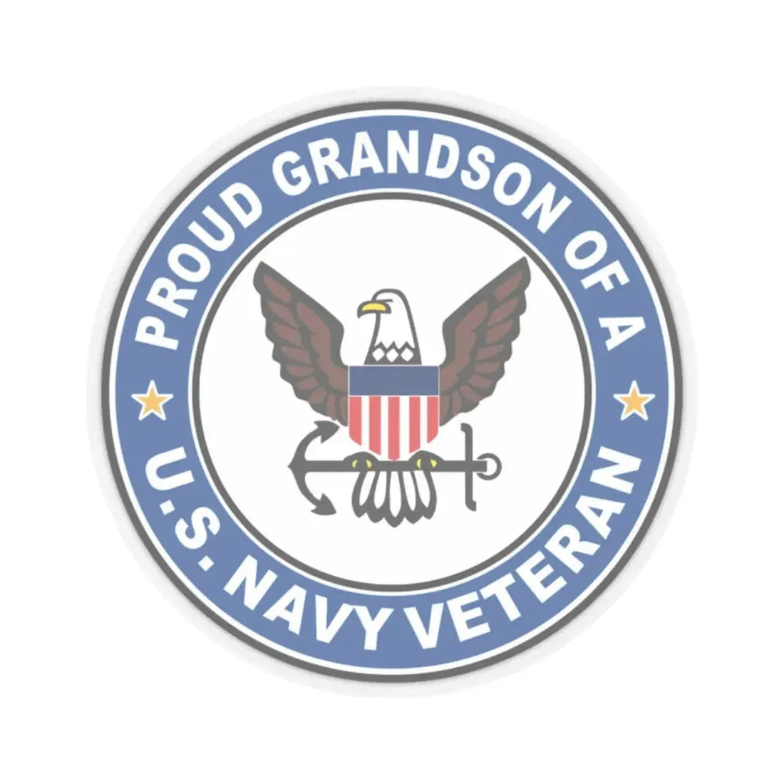 US Navy Veteran Proud Grandson (U.S. Navy) STICKER Vinyl Kiss-Cut Decal 2 Inch Transparent - The Sticker Space
