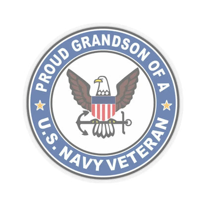 US Navy Veteran Proud Grandson (U.S. Navy) STICKER Vinyl Kiss-Cut Decal 2 Inch Transparent - The Sticker Space
