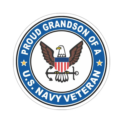 US Navy Veteran Proud Grandson (U.S. Navy) STICKER Vinyl Kiss-Cut Decal 2 Inch White - The Sticker Space