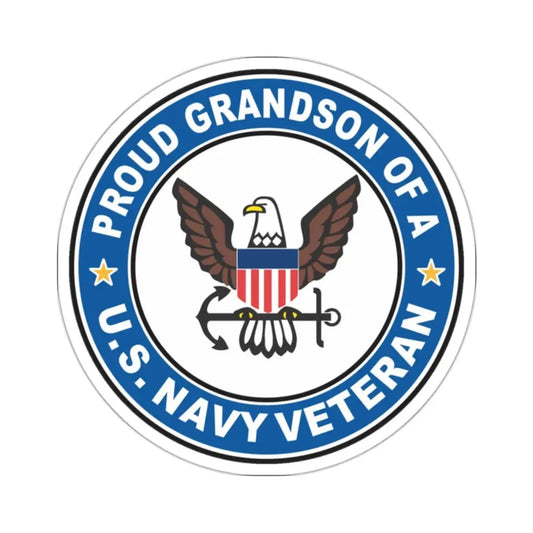 US Navy Veteran Proud Grandson (U.S. Navy) STICKER Vinyl Kiss-Cut Decal 2 Inch White - The Sticker Space