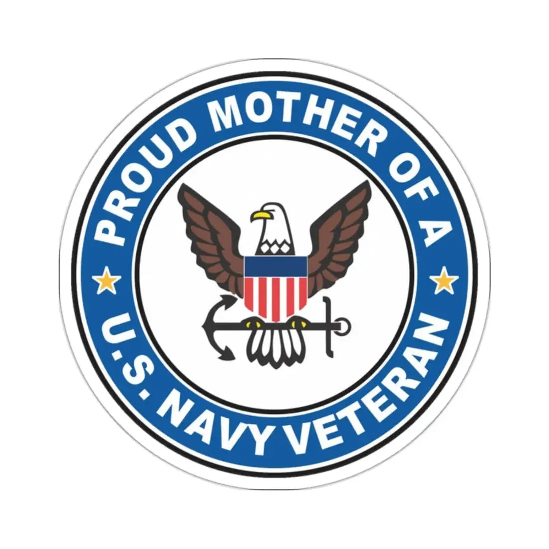 US Navy Veteran Proud Mother (U.S. Navy) STICKER Vinyl Kiss-Cut Decal 2 Inch White - The Sticker Space
