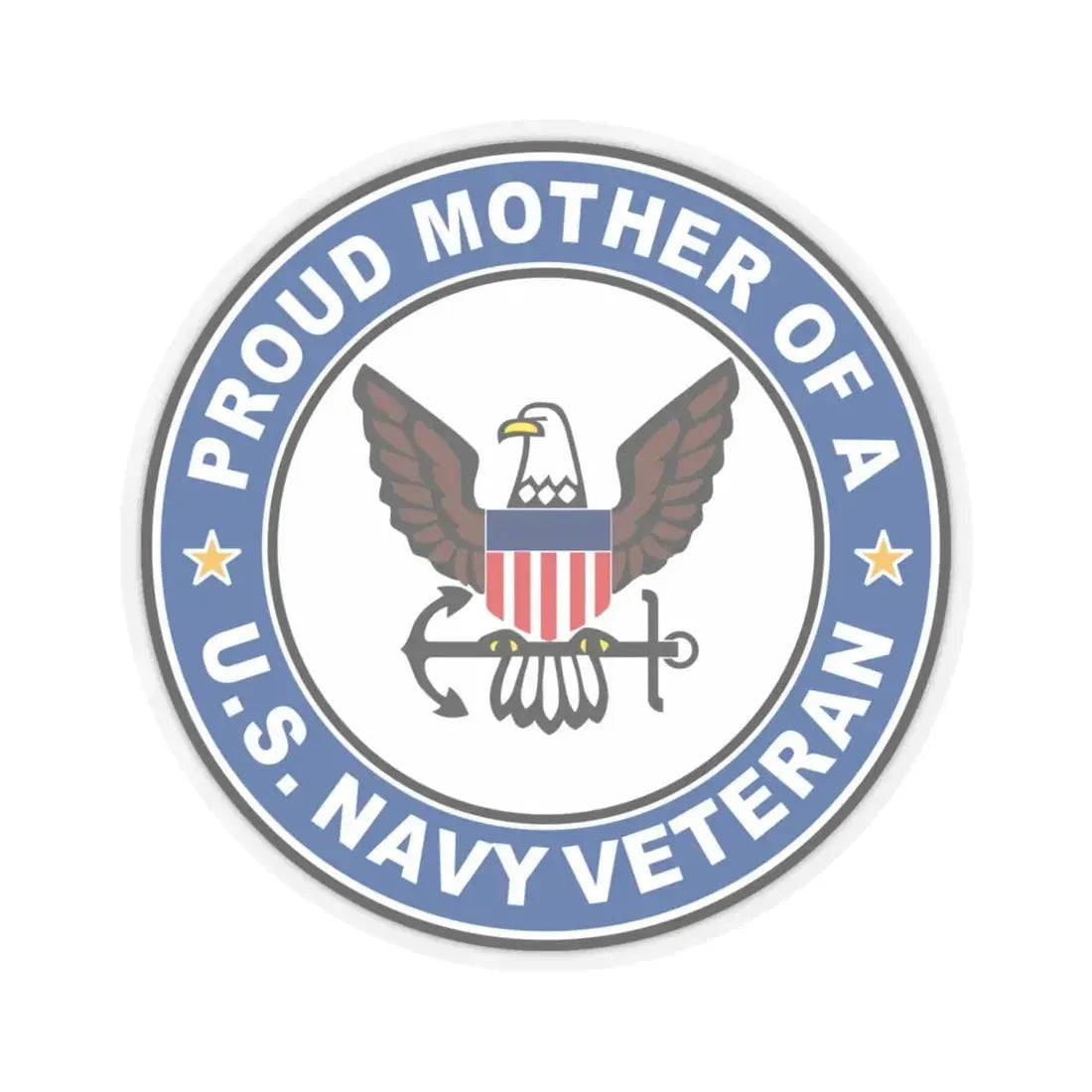 US Navy Veteran Proud Mother (U.S. Navy) STICKER Vinyl Kiss-Cut Decal 4 Inch Transparent - The Sticker Space