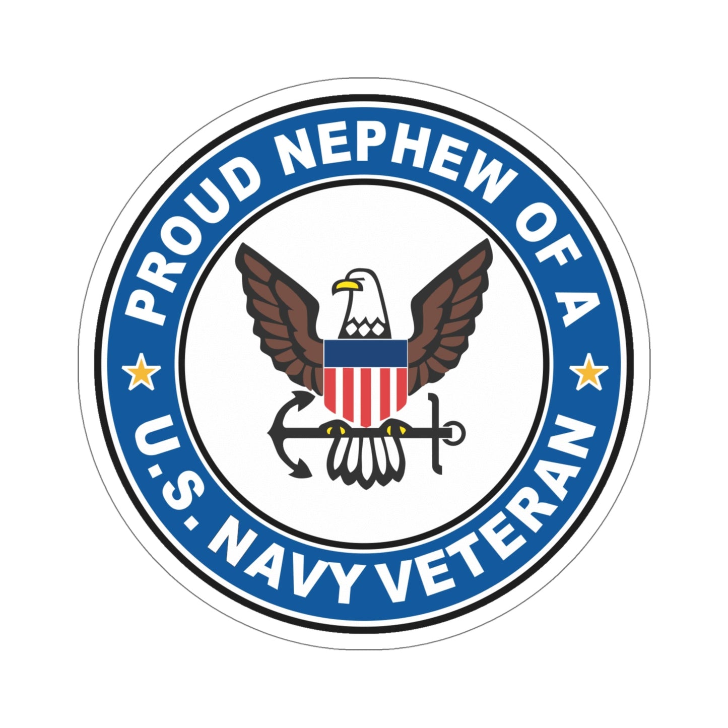 US Navy Veteran Proud Nephew (U.S. Navy) STICKER Vinyl Die-Cut Decal-5 Inch-The Sticker Space