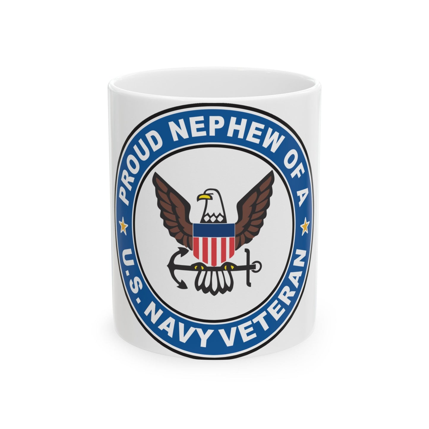 US Navy Veteran Proud Nephew (U.S. Navy) White Coffee Mug-11oz-The Sticker Space