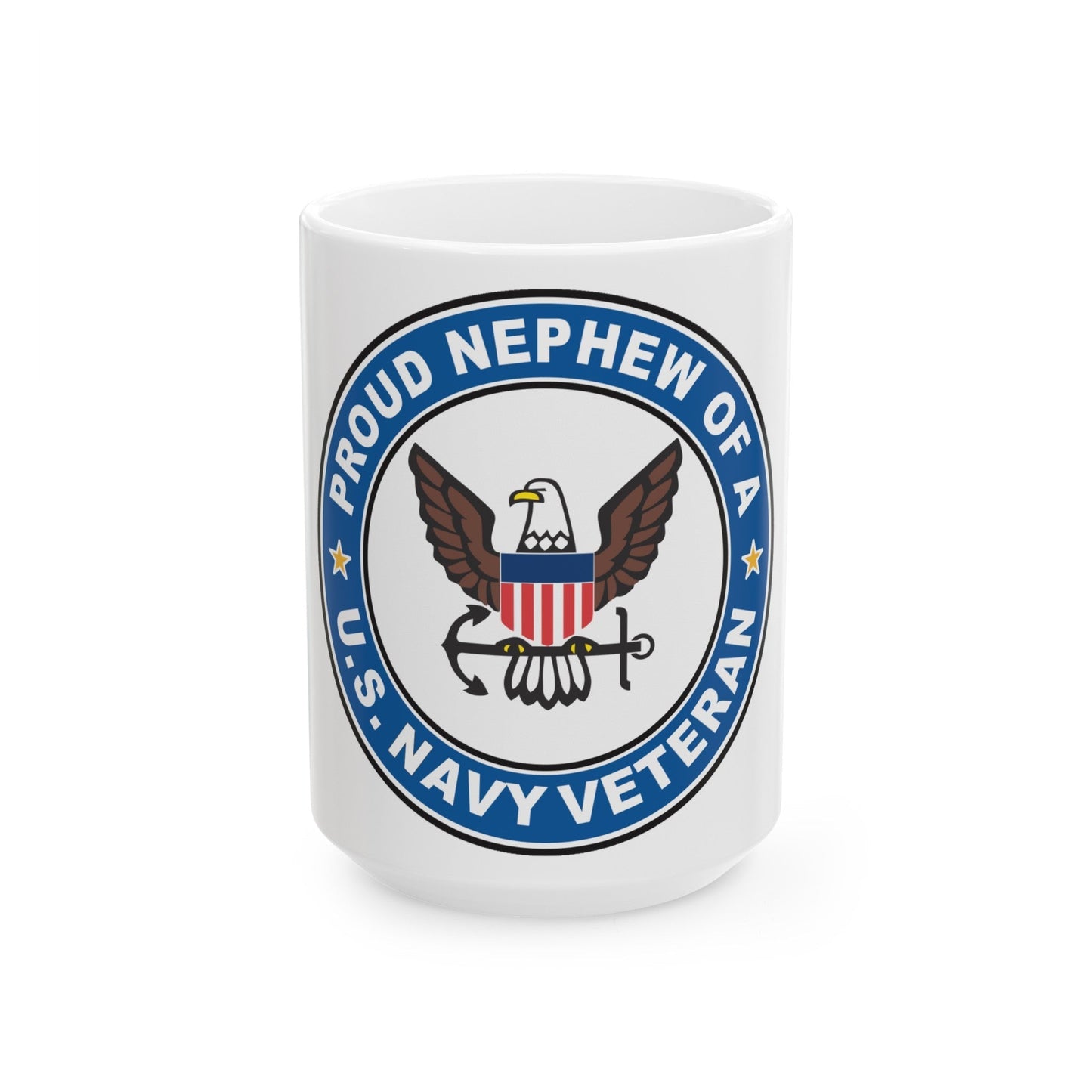 US Navy Veteran Proud Nephew (U.S. Navy) White Coffee Mug-15oz-The Sticker Space