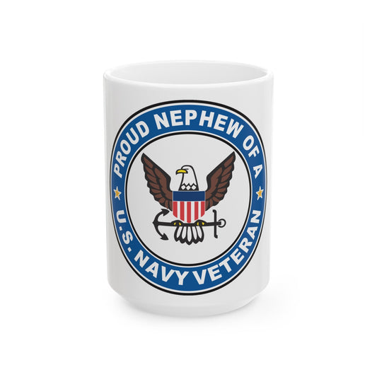 US Navy Veteran Proud Nephew (U.S. Navy) White Coffee Mug-15oz-The Sticker Space