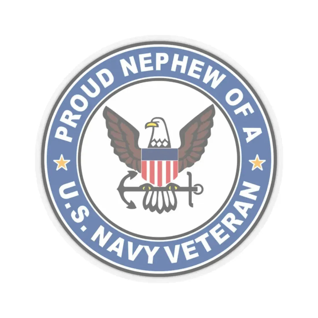 US Navy Veteran Proud Nephew (U.S. Navy) STICKER Vinyl Kiss-Cut Decal 2 Inch Transparent - The Sticker Space