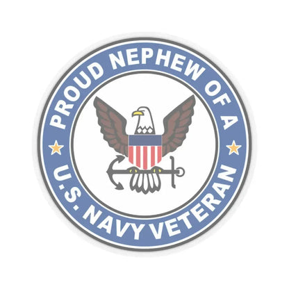 US Navy Veteran Proud Nephew (U.S. Navy) STICKER Vinyl Kiss-Cut Decal 2 Inch Transparent - The Sticker Space