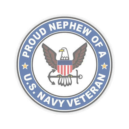 US Navy Veteran Proud Nephew (U.S. Navy) STICKER Vinyl Kiss-Cut Decal 3 Inch Transparent - The Sticker Space
