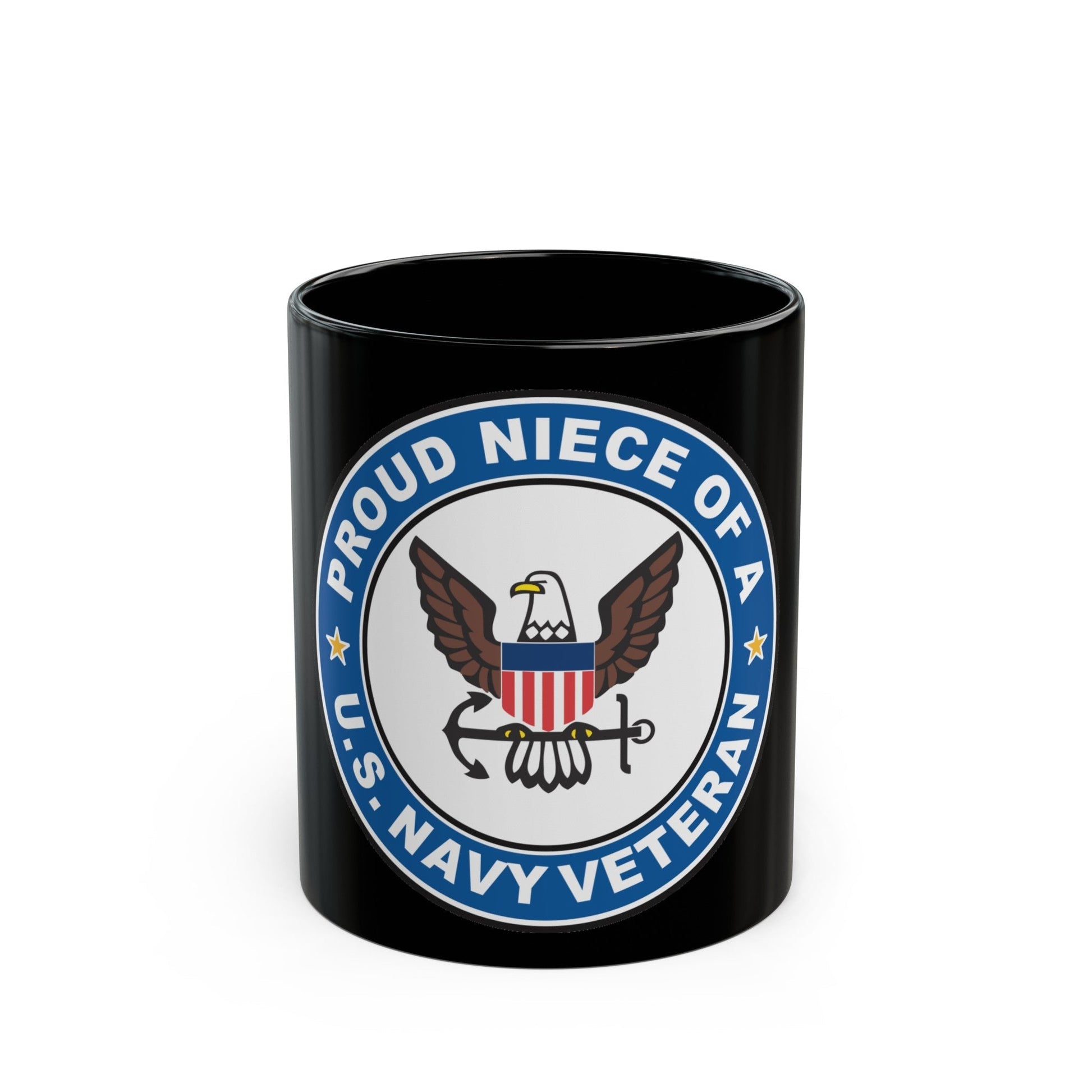 US Navy Veteran Proud Niece (U.S. Navy) Black Coffee Mug-11oz-The Sticker Space