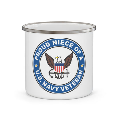 US Navy Veteran Proud Niece (U.S. Navy) Enamel Mug 12oz-12oz-The Sticker Space