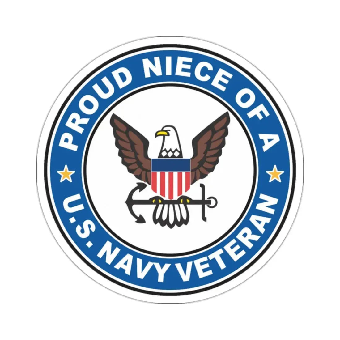 US Navy Veteran Proud Niece (U.S. Navy) STICKER Vinyl Kiss-Cut Decal 2 Inch White - The Sticker Space