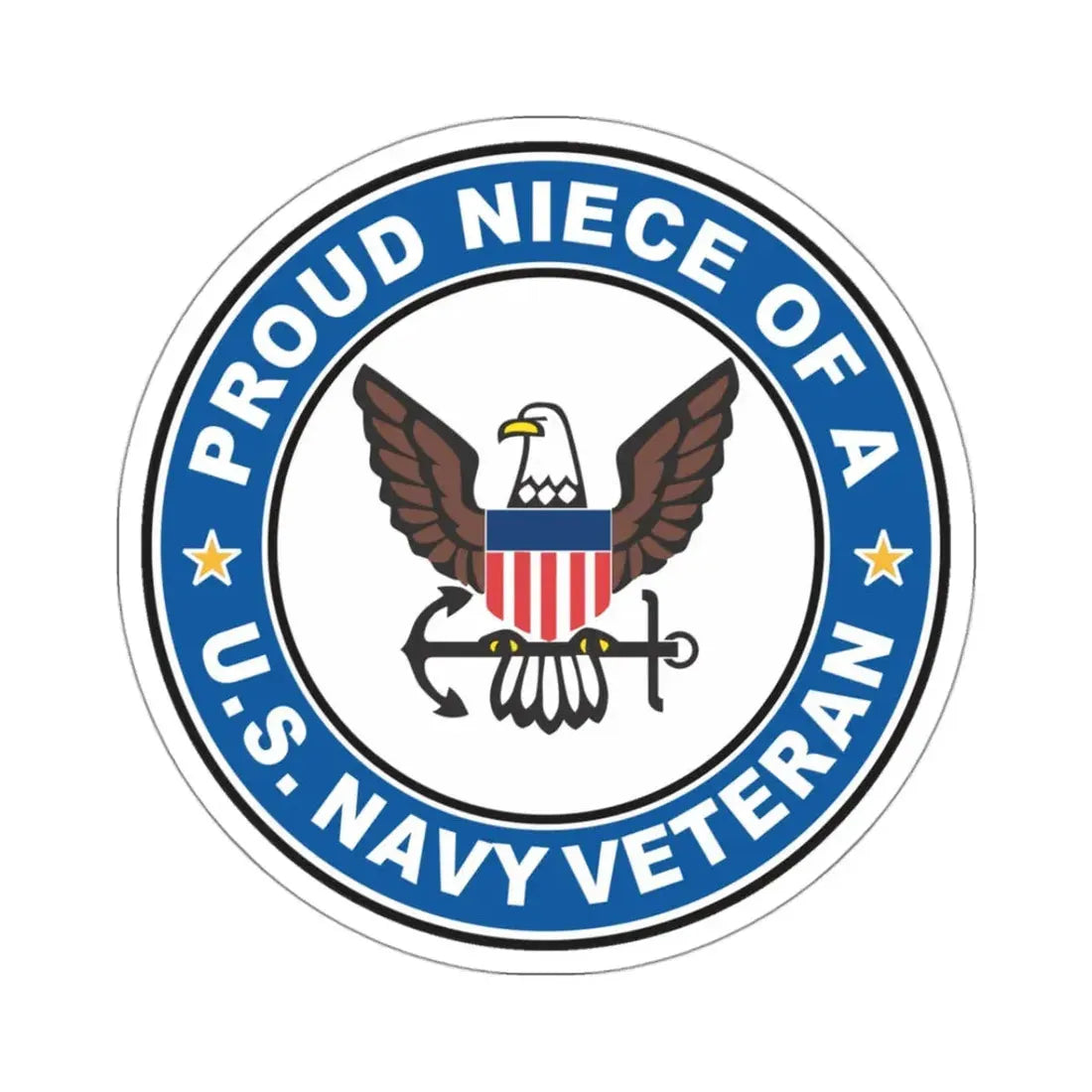 US Navy Veteran Proud Niece (U.S. Navy) STICKER Vinyl Kiss-Cut Decal 3 Inch White - The Sticker Space