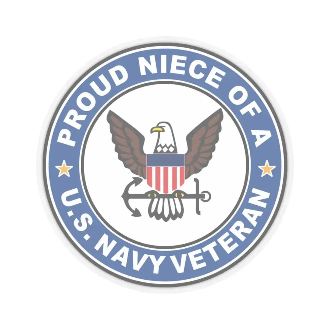 US Navy Veteran Proud Niece (U.S. Navy) STICKER Vinyl Kiss-Cut Decal 4 Inch Transparent - The Sticker Space