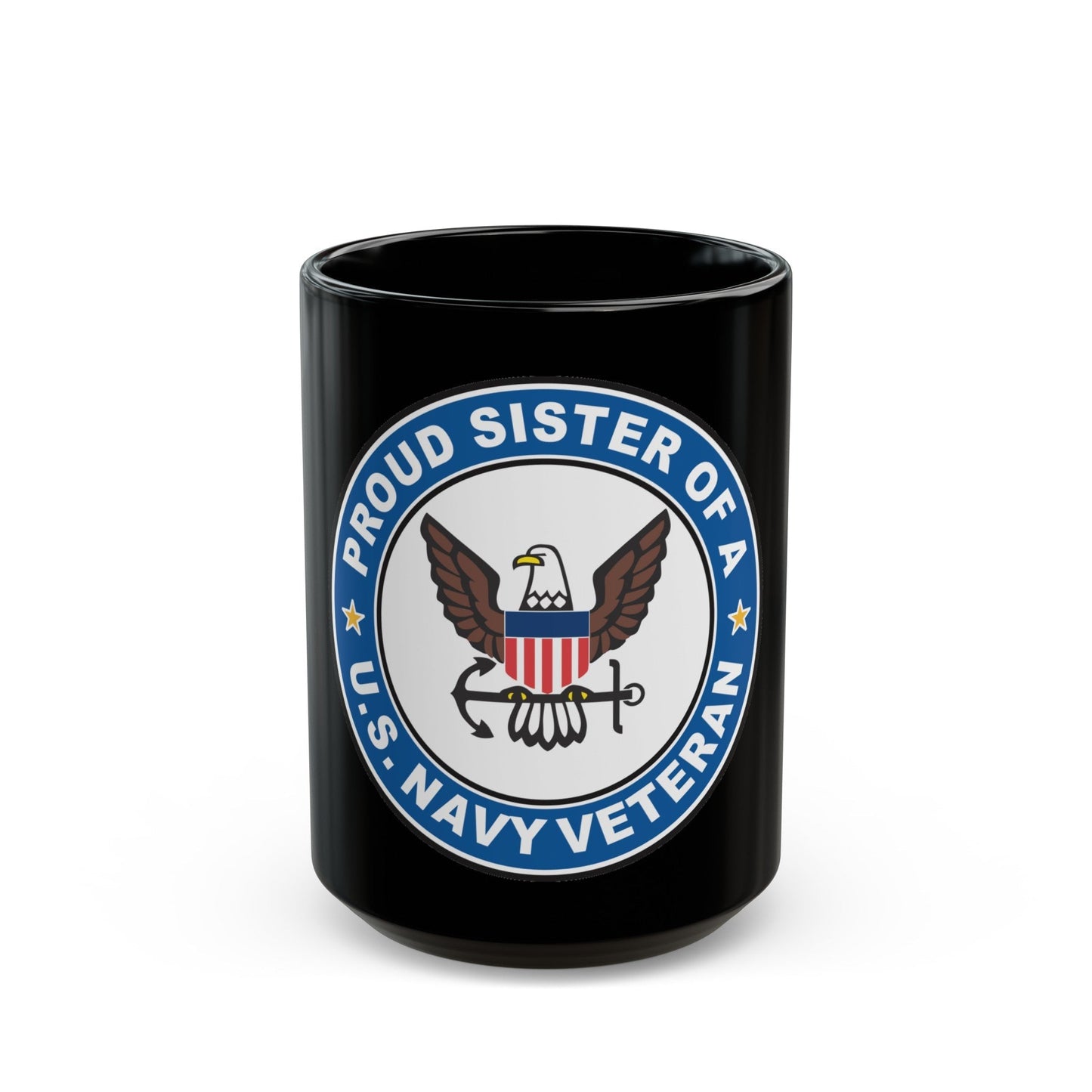 US Navy Veteran Proud Sister (U.S. Navy) Black Coffee Mug-15oz-The Sticker Space