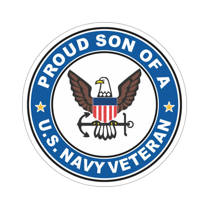 US Navy Veteran Proud Son (U.S. Navy) STICKER Vinyl Die-Cut Decal-4 Inch-The Sticker Space