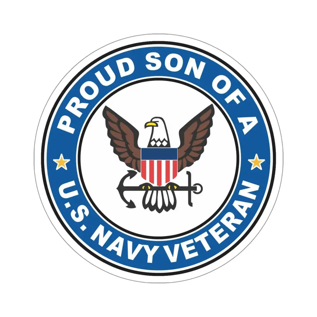US Navy Veteran Proud Son (U.S. Navy) STICKER Vinyl Die-Cut Decal 5 Inch - The Sticker Space