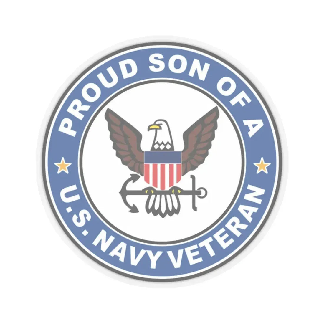 US Navy Veteran Proud Son (U.S. Navy) STICKER Vinyl Kiss-Cut Decal 2 Inch Transparent - The Sticker Space