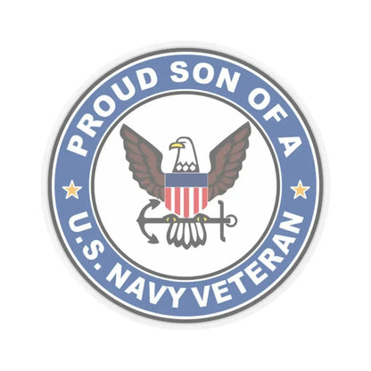 US Navy Veteran Proud Son (U.S. Navy) STICKER Vinyl Kiss-Cut Decal 2 Inch Transparent - The Sticker Space