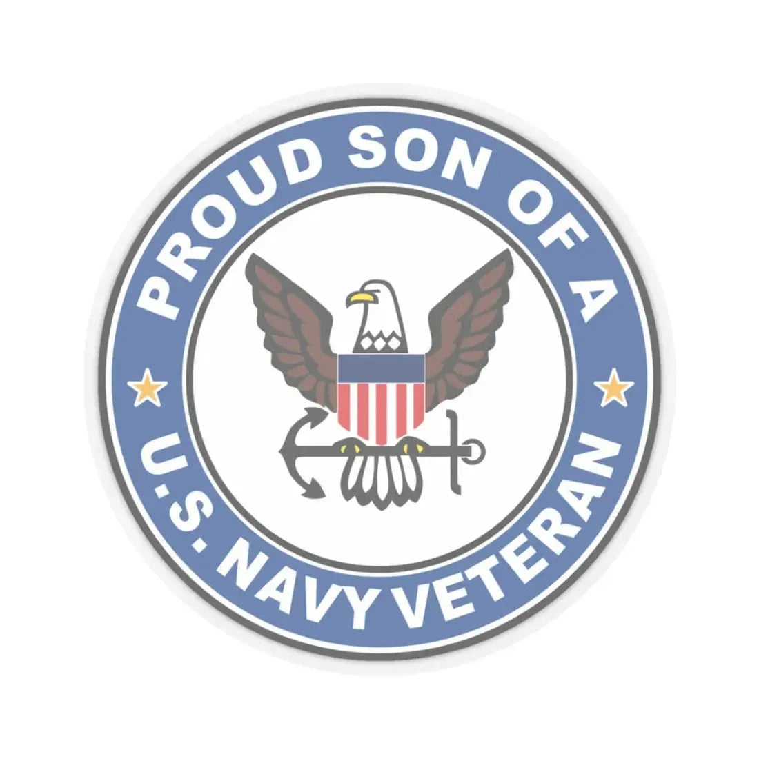 US Navy Veteran Proud Son (U.S. Navy) STICKER Vinyl Kiss-Cut Decal 3 Inch Transparent - The Sticker Space