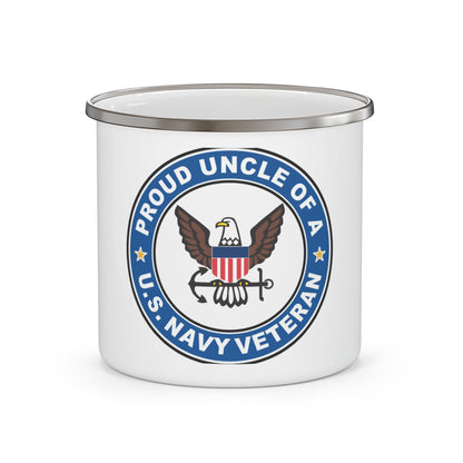 US Navy Veteran Proud Uncle (U.S. Navy) Enamel Mug 12oz-12oz-The Sticker Space