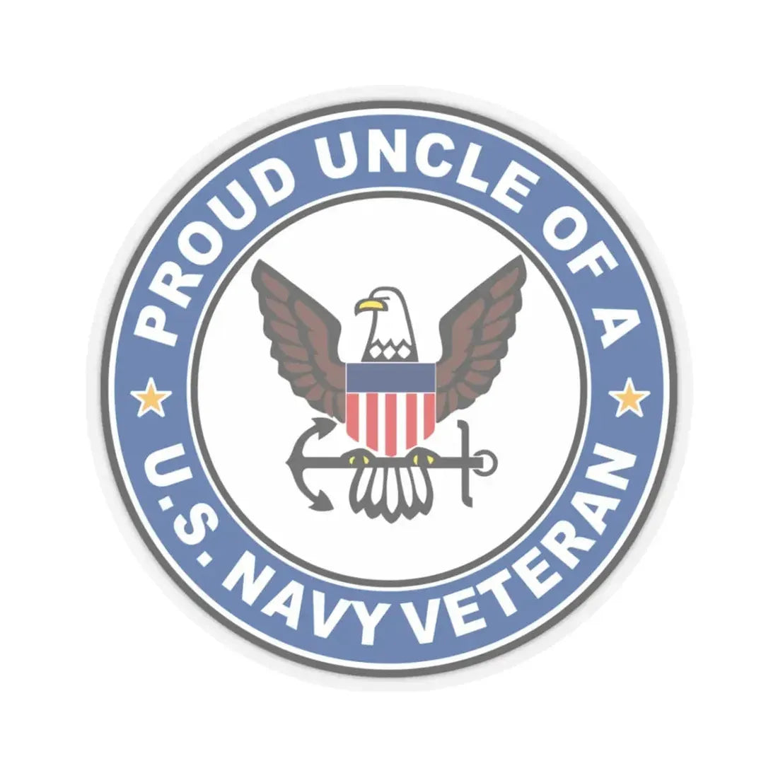 US Navy Veteran Proud Uncle (U.S. Navy) STICKER Vinyl Kiss-Cut Decal 3 Inch Transparent - The Sticker Space