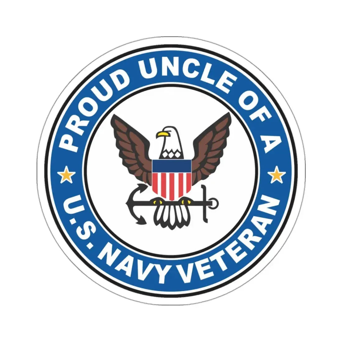 US Navy Veteran Proud Uncle (U.S. Navy) STICKER Vinyl Kiss-Cut Decal 3 Inch White - The Sticker Space